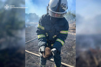 Маленький герой великої пожежі: у Тернівці надзвичайники врятували їжака від полум’я