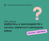 Які зміни відбулись у законодавстві з питань зайнятості ветеранів війни?