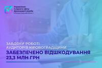 Завдяки роботі аудиторів Кіровоградщини забезпечено відшкодування 23,3 млн грн