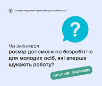 Чи змінився розмір допомоги по безробіттю для молодих осіб, які вперше шукають роботу?