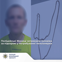Поліцейські Вінниці затримали чоловіка за підозрою у пограбуванні пенсіонерки
