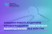 Завдяки роботі аудиторів Кіровоградщини забезпечено відшкодування 26,6 млн грн
